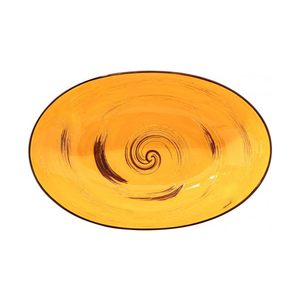 Wilmax Spiral Yellow Oval Bowl 9.75" X 6.5" X 2.5"