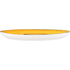 Wilmax Spiral Yellow Stone Shape Dish 13" X 9.75"