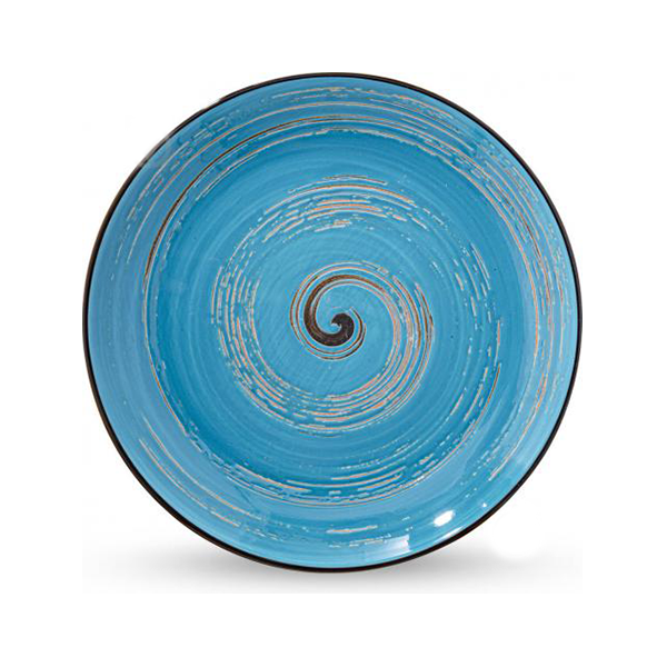 Wilmax Spiral Blue Round Plate 10"