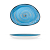 Wilmax Spiral Blue Oval Stone Shape Dish 13" X 9.75"