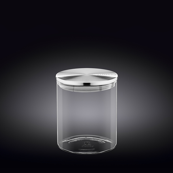 Wilmax Glass Storage Jar with Stainless Steel Lid 1100ml