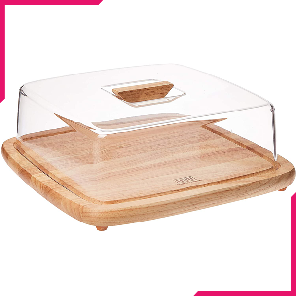 Billi Wooden Cheese Dome with Acrylic Cover - bakeware bake house kitchenware bakers supplies baking