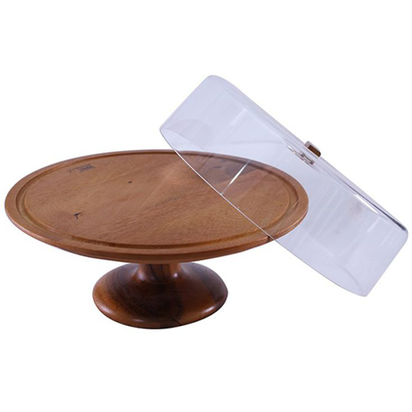 Billi Cake Dish with Wooden Stand - bakeware bake house kitchenware bakers supplies baking