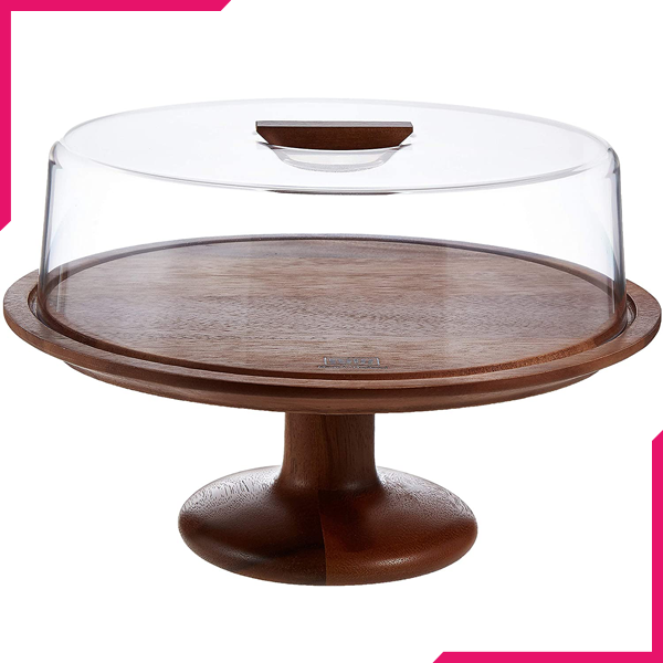 Billi Cake Dish with Wooden Stand - bakeware bake house kitchenware bakers supplies baking