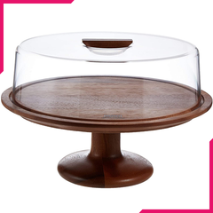 Billi Cake Dish with Wooden Stand - bakeware bake house kitchenware bakers supplies baking