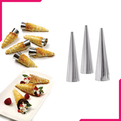 Stainless Steel Cream Roll Cones 3pcs