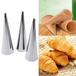 Stainless Steel Cream Roll Cones 3pcs