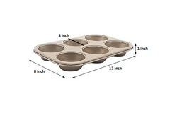 Muffin Tray 6 Cavity Gold