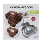 Bear Shape Cake Baking Tool Stainless Steel 3Pcs Set